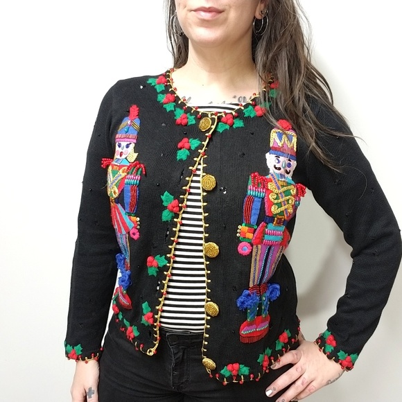 Michael Simon Sweaters - MICHAEL SIMON Christmas Nutcrackers Cardigan